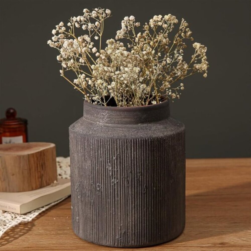 New Terracotta Vase, Rustic Vintage Flower Vase for Home or Office Decor